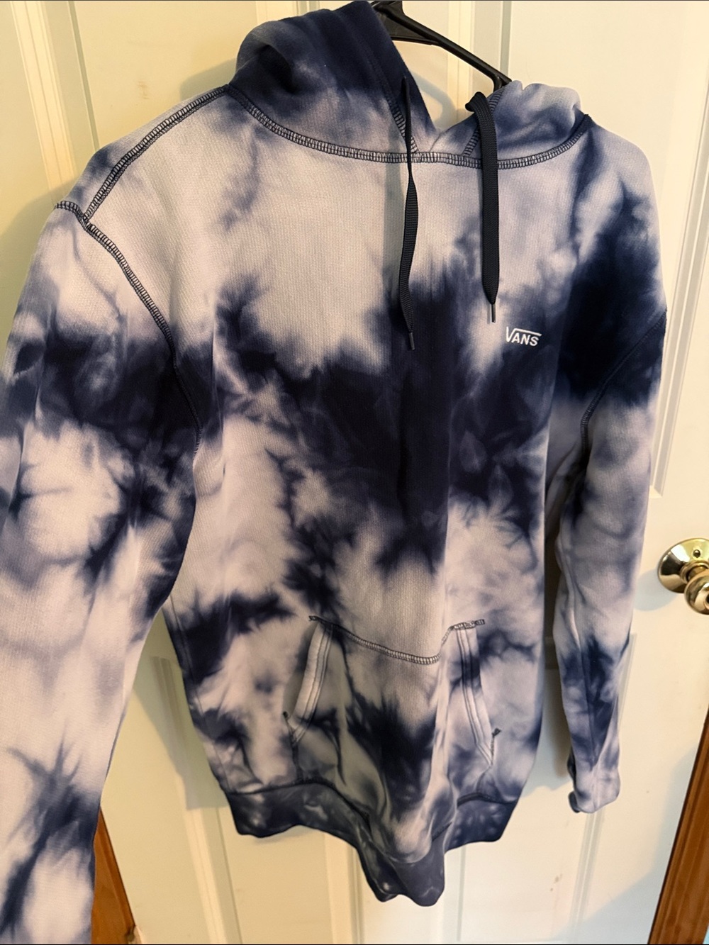 Vans Men's Navy and White Tie-Dye Hoodie Pullover
